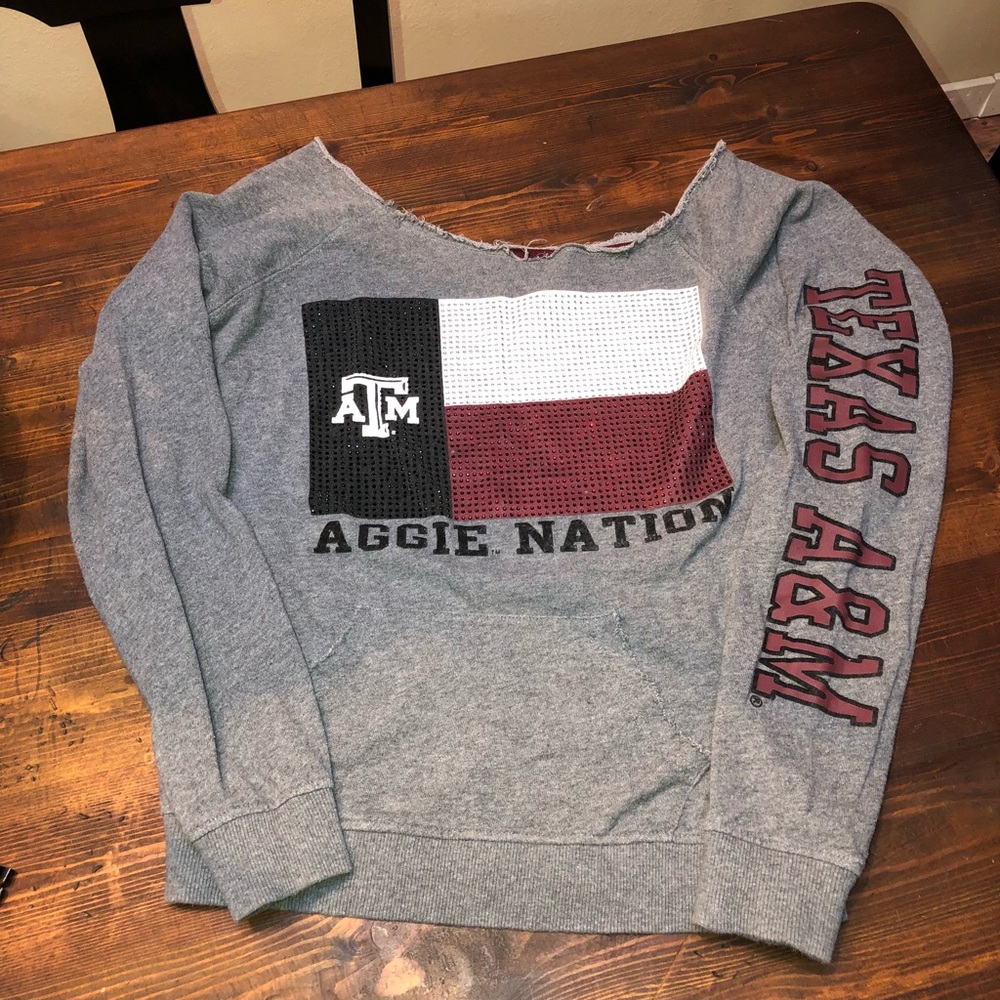 Texas A&M Rhinestone Sweatshirt. Size Small